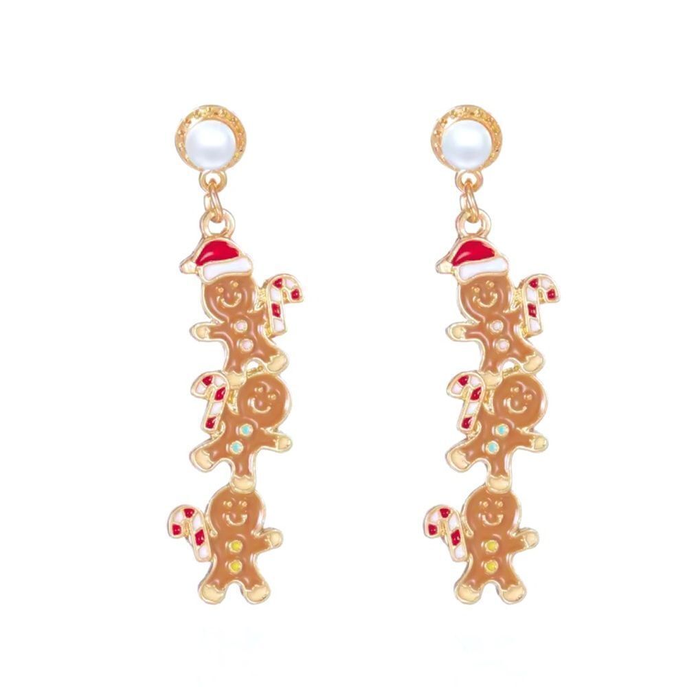 GINGER BREAD COOKIES CHRISTMAS STUD EARRINGS